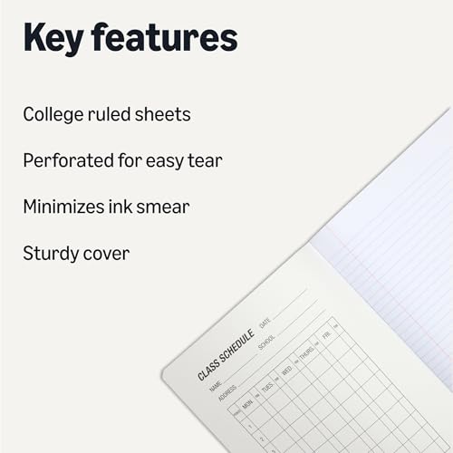 Amazon Basics Composition Notebook, College Ruled, 100 Sheets, 9.75" x 7.5", Assorted Marble Colors, 4-Pack view 2