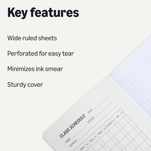 Amazon Basics Composition Notebook, Wide Ruled, 100 Sheets, 9.75" x 7.5", Assorted Marble Colors, 12-Pack view 2