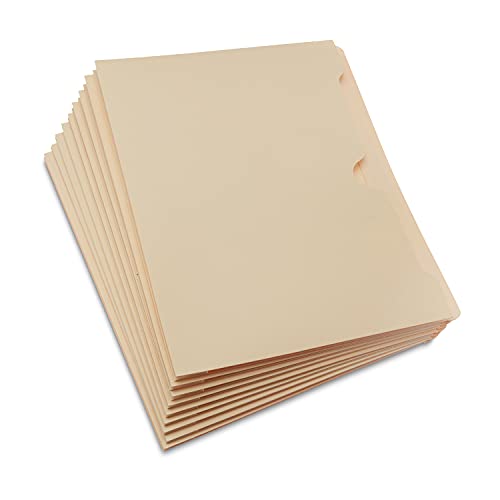 Amazon Basics File Folders Jacket, Reinforced Straight-Cut Tab, 2 Inch Expansion, 50-Pack, Letter Size, Manila