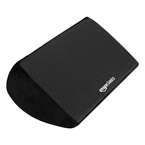 Amazon Basics Foam Foot Rest for Under Desk at Work with Washable Cover, Comfortable Stool for Home and Office, 5.1 x 10.2 x 17.3 in, Black