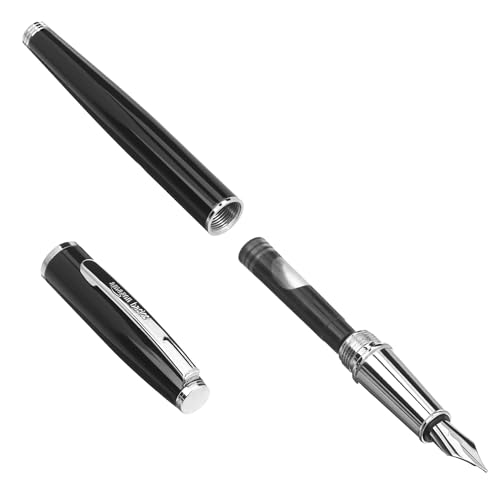 Amazon Basics Fountain Pen with two replacement cartridges- Medium Point, Black Ink