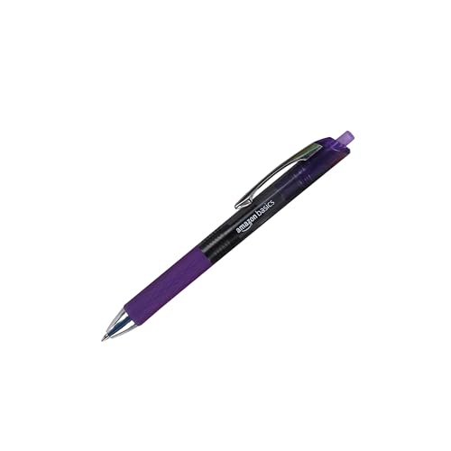 Amazon Basics Gel Pens Fine Point Smooth Writing Pens, Retractable, Assorted, 0.7mm, 12 Pack