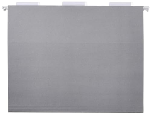 Amazon Basics Hanging File Folders with Adjustable Tabs for Document Organization, Letter Size, Gray, 25-Pack view 3