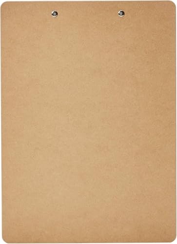 Amazon Basics Hardboard Office Clipboard, 6-Pack, Brown