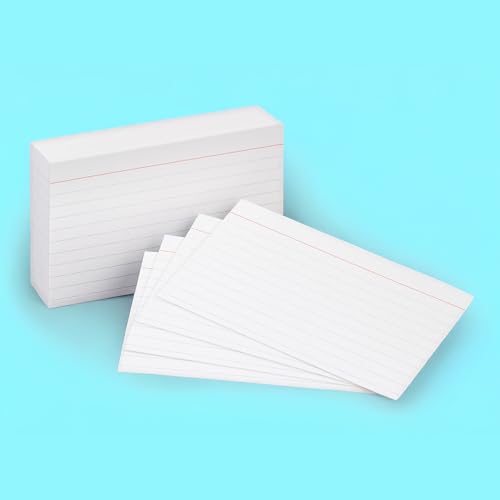 Amazon Basics Heavy Weight Ruled Lined Index Cards, White, 3x5 Inch Card, 100-Count