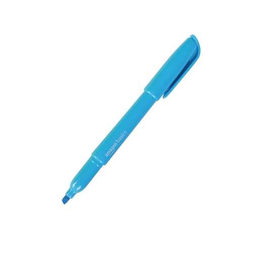 Amazon Basics Highlighters, Fluorescent Ink, Chisel Tip, Assorted Colors, School Supplies, 12 Pack