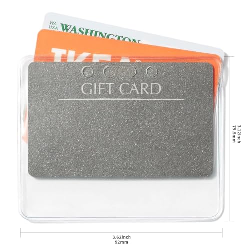 Amazon Basics Horizontal Clear Plastic ID Badge Holders, 3.38" x 2.38", for Events, Pack of 50 view 2