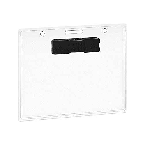Amazon Basics Horizontal Magnetic Name Badge Holder - 100 Pack, Clear