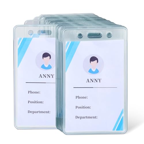 Amazon Basics ID Badge Holders, Vertical Clear Plastic 2.55" x 4.41", Pack of 50