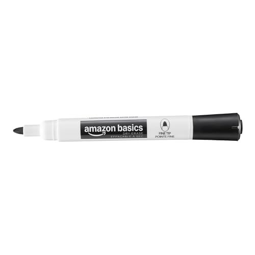 Amazon Basics Low-Odor Dry Erase Whiteboard Markers, Fine Tip, Quick-Dry, Black, 36-Pack view 3