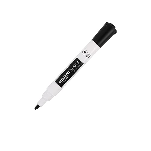 Amazon Basics Lowe-Odor Dry Erase Whiteboard Markers, Chisel Tip, Quick-Dry, Black, 12-Pack view 2