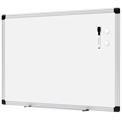 Amazon Basics Magnetic Dry Erase Whiteboard, 24" x 18", Aluminum Frame, Silver/White, Presentation Board for Writing Notes