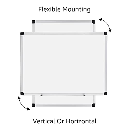 Amazon Basics Magnetic Dry Erase Whiteboard, 24" x 18", Aluminum Frame, Silver/White, Presentation Board for Writing Notes view 2