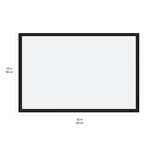 Amazon Basics Magnetic Dry Erase Whiteboard, 35"W x 23"H, Black Wooden Frame, Wall-Mounted for Writing and Presentation view 3