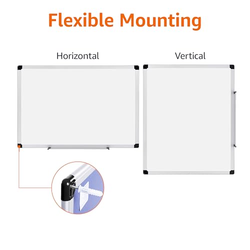 Amazon Basics Magnetic Dry Erase Whiteboard, 36 x 48-inch, Aluminum Frame, Silver/White, Easy to Install view 3
