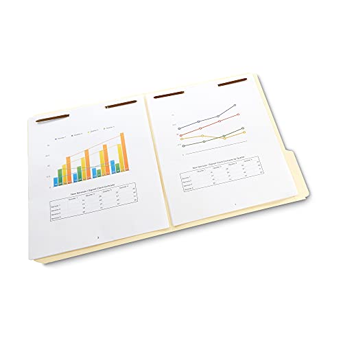 Amazon Basics Manila File Folders with Fasteners, 1/3 Cut Reinforced Tab, Letter Size, Expandable, Document Organizer, Beige, 50-Pack view 2