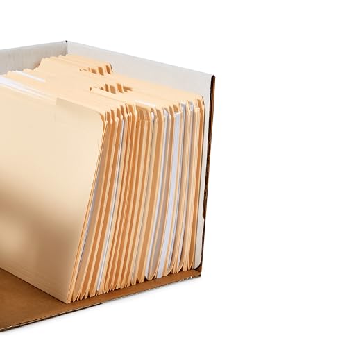 Amazon Basics Medium Duty Storage/Filing Boxes with Lid and Handles, Legal/Letter Size, Collapsible, Foldable, Tape-Free Assembly, 16.2" L x 12.5" W x 10.5" H, White, 12-Pack view 3