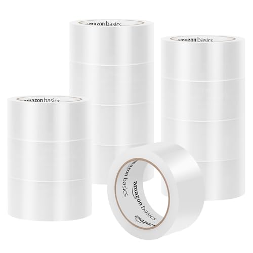 Amazon Basics Packaging Tape for Shipping, Moving and Storing, 36 count (Pack of 1), 1.88 in x 54.6 yds, Clear