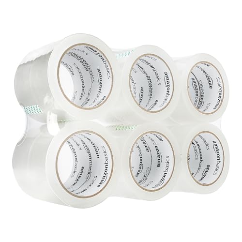 Amazon Basics Packaging Tape for Shipping, Moving and Storing, 36 count (Pack of 1), 1.88 in x 54.6 yds, Clear