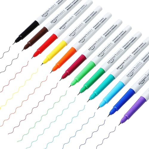 Amazon Basics Permanent Markers for Drawing, Writing and Doodling, Ultra Fine Tip, Quick Dry Fade Resistant Ink, Assorted Colors, 24-Pack view 3