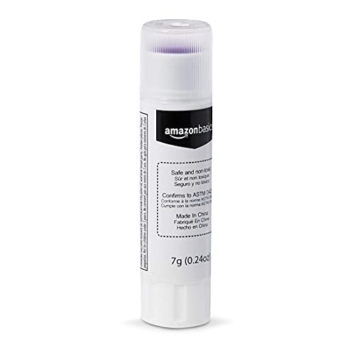 Amazon Basics Purple Washable School Glue Sticks for Classroom Supplies and Craft Projects, Dries Clear, 0.24-oz Stick, 60-Pack view 3