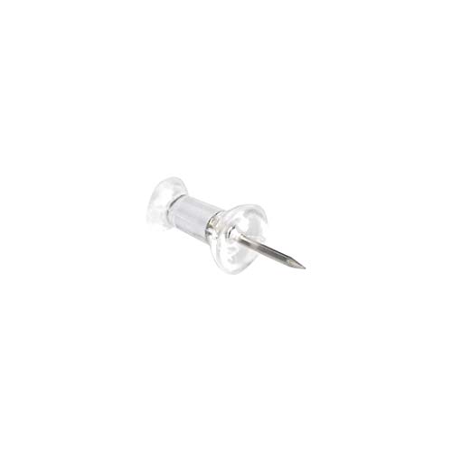 Amazon Basics Push Pins Tacks, Steel Point, Clear Plastic Head, for Bulletin Board, Maps, Posters, and Craft Projects, 100-Pack