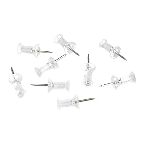Amazon Basics Push Pins Tacks, Steel Point, Clear Plastic Head, for Bulletin Board, Maps, Posters, and Craft Projects, 200-Pack