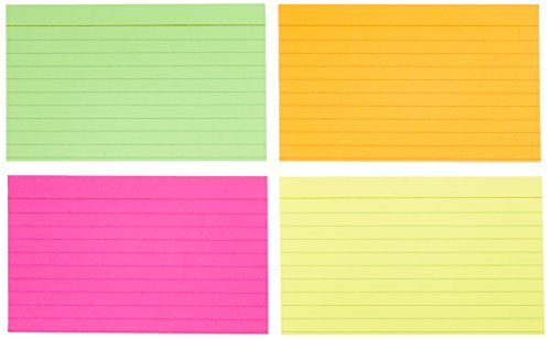 Amazon Basics Ruled Index Flash Cards for Studying and Note Taking, Assorted Neon Colored, 3x5 Inch, 300-Count