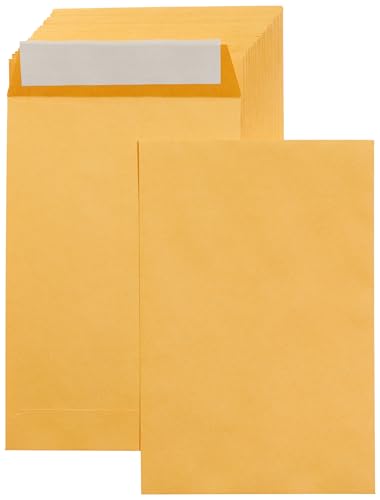 Amazon Basics Self Adhesive Catalog Mailing Envelopes, Peel and Seal, 6x9 Inch, Brown Kraft, 100-Pack