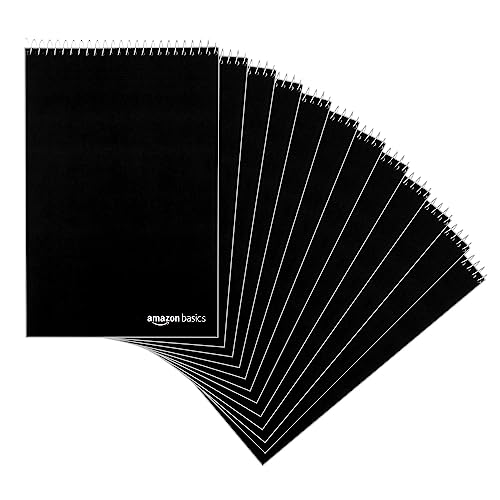 Amazon Basics Steno Notebooks, Gregg Rule, Green Paper for Notes, 80 Sheets, 6" x 9", 12-Pack