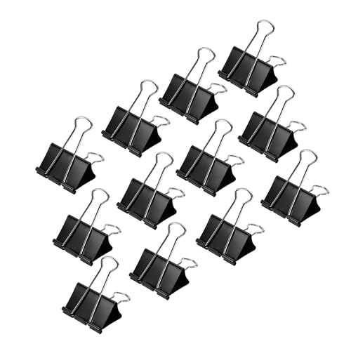 Amazon Basics Sturdy Binder Clips for Office Use, 144 Count (12 Pack of 12), Small, 0.75 in, Black