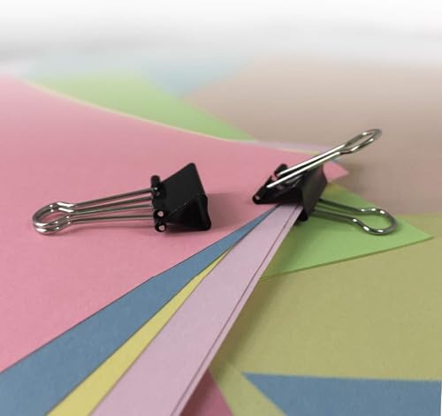 Amazon Basics Sturdy Binder Clips, Office Supplies, Medium 1.25 in, Document Organizing, Black, 96 Count (8 Pack of 12) view 2