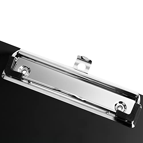 Amazon Basics Sturdy Plastic Clipboards, Low Profile Clip, Lightweight Versatile Office Supplies for Classrooms, Restaurants, Doctor Offices, Black, 2-Pack view 2