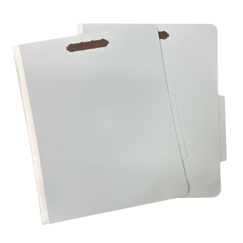 Amazon Basics Sturdy Pressboard Classification File Folders with Fasteners, Dividers, 2" Expansion for Documents Organization, 11.97 x 10.55 inch, Green, 10-Pack