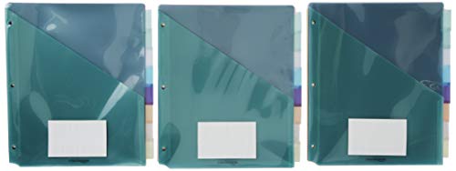 Amazon Basics Tab Dividers for 3 Ring Binder, Two Pocket, Letter Size, Assorted Colors, 24 Count