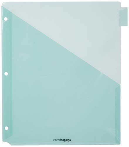 Amazon Basics Tab Dividers for 3 Ring Binder, Two Pocket, Letter Size, Assorted Colors, 24 Count