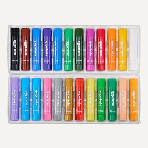 Amazon Basics Tempera Paint Sticks for Kids and Students, Washable, Twist-Up Design, 24 Colors view 3