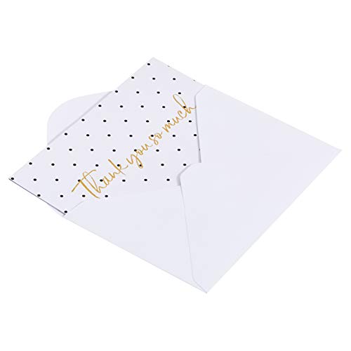 Amazon Basics Thank You Cards and Envelopes, 48 Count, Polka Dot and Stripe
