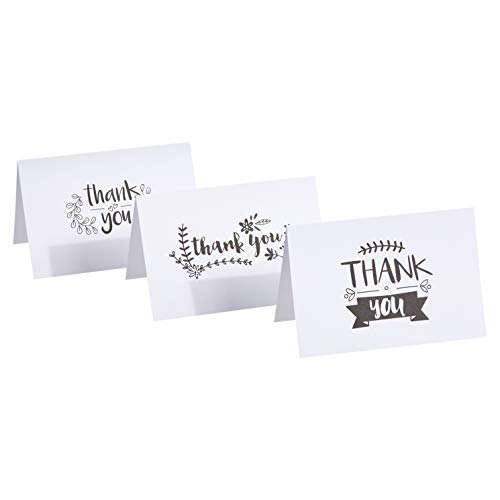 Amazon Basics Thank You Cards and Envelopes, Black and White, 4" x 6", 48 Count view 2
