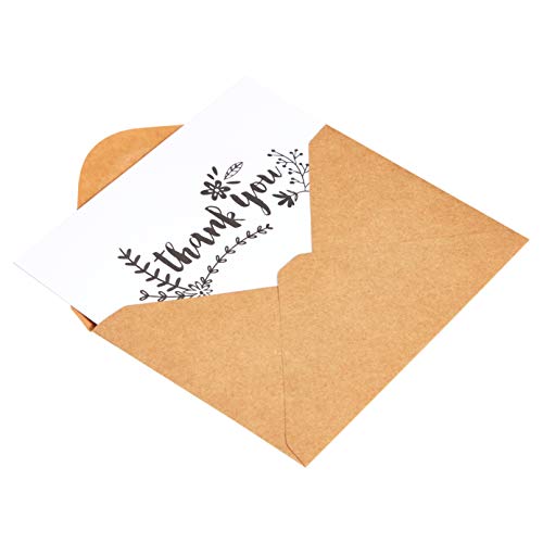 Amazon Basics Thank You Cards and Envelopes, Black and White, 4" x 6", 48 Count view 3