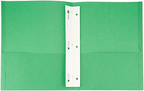 Amazon Basics Twin Pocket File Folders with Fasteners, 25-Pack, Letter, Assorted