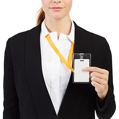 Amazon Basics Vertical Clear Plastic ID Badge Holders, 2.55" x 4.41", Pack of 50 view 3