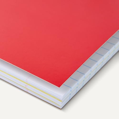 Amazon Basics Wide Ruled 3-Subject Spiral Notebooks with Pocket Dividers, 150 Sheets, 10.5" x 8", Assorted Primary Colors, 3-Pack view 3