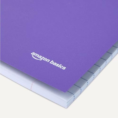 Amazon Basics Wide-Ruled Spiral Notebooks with Poly Cover, 8" x 10.5", 100 Sheets, Radiant Orchid, 3-Pack view 3