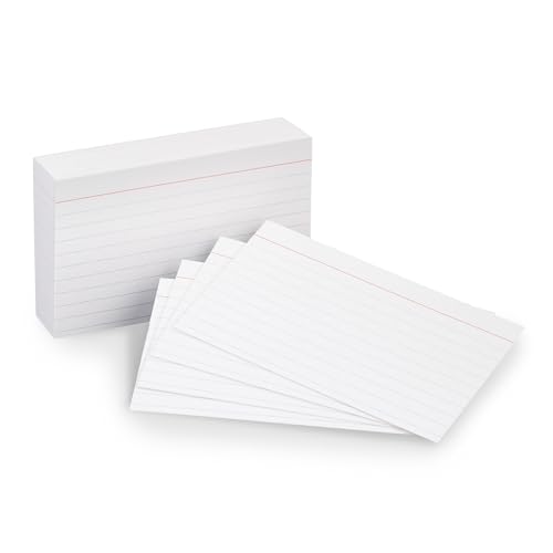 AmazonBasics Heavy Weight Ruled Index Cards, White, 3x5-Inch, 100-Count