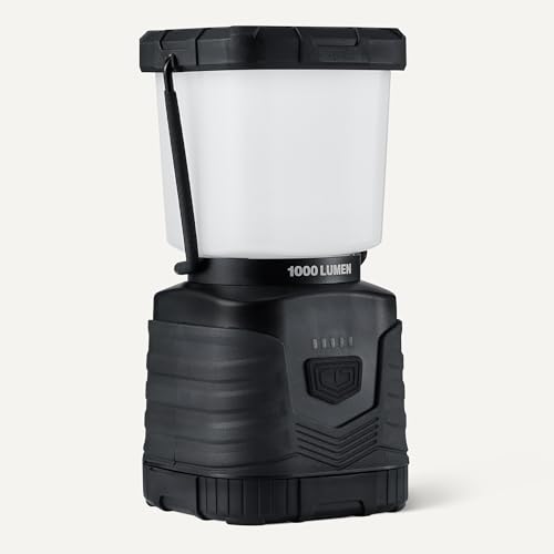 Amazon Basics Camping Essentials Lantern, 360-Degree 1000 Lumen LED, Adjustable Dimmable with 4 Lighting Modes, Water Resistant IPX4, Black (Batteries Not Included) view 3