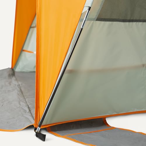 Amazon Basics Camping Sun Shelters with UPF50+ Protection, Mesh Windows for Ventilation, Simple Tool-Free Setup, 7 x 4 x 4 feet (LxWxH), Gray and Orange view 3