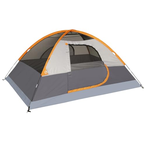 Amazon Basics Dome Camping Tent with Rainfly and Carry Bag, Orange and Grey, 2 Person