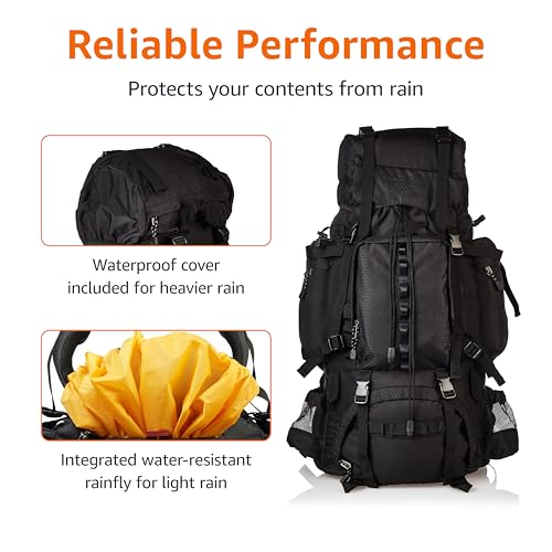 Amazon Basics Internal Frame Backpack, 75 Liters, Black