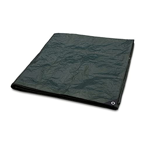Amazon Basics Waterproof Multipurpose Camping Tarp with Reinforced Corners and Edges, Protective Cover, 9.5 x 11.3 Feet, Dark Green view 3